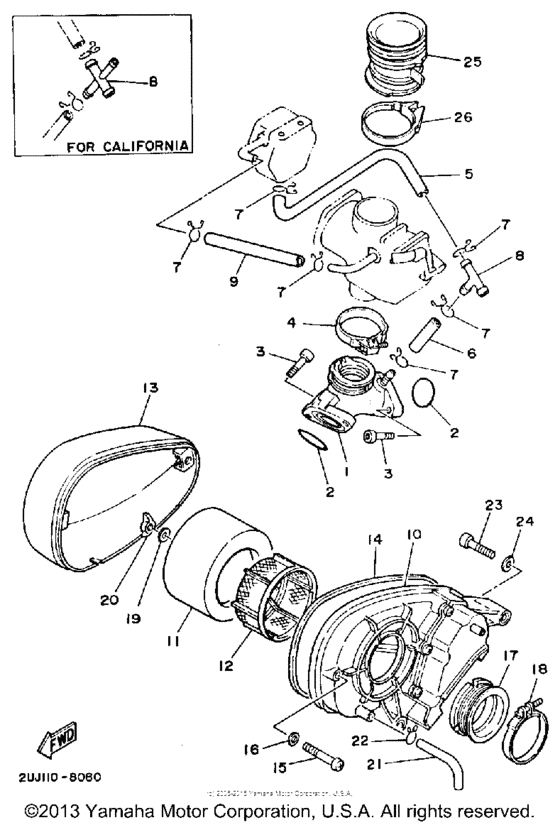 XV250 Воздушный фильтр