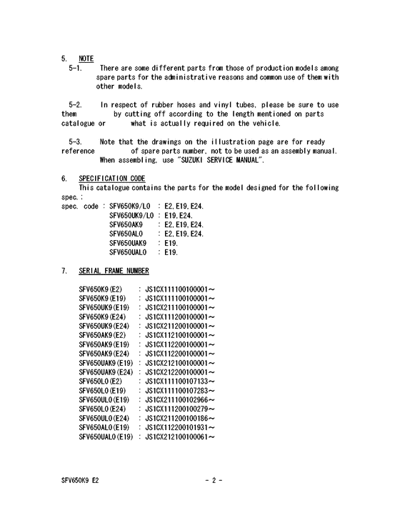 SFV650 Catalog preface