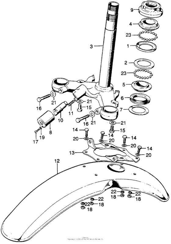 Steering stem + front fender