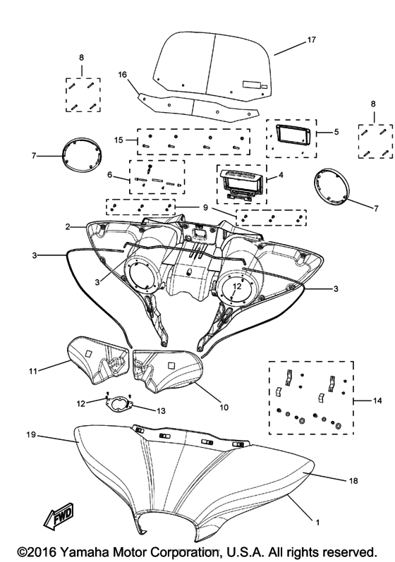 XVS1300BG Облицовка зеркала