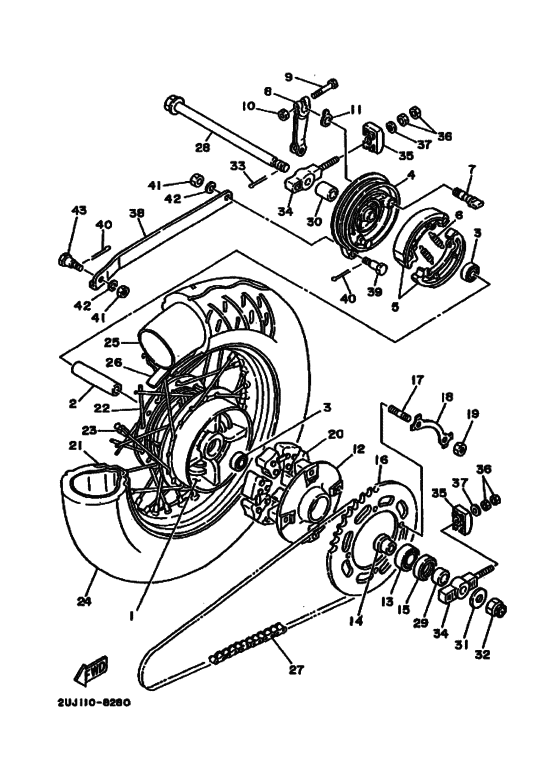 Rear wheel complete assy
