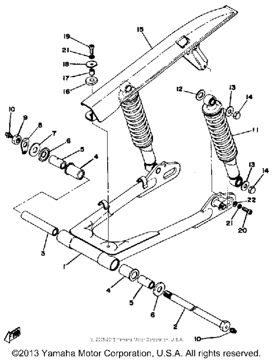 Rear arm - rear cushion - chain case