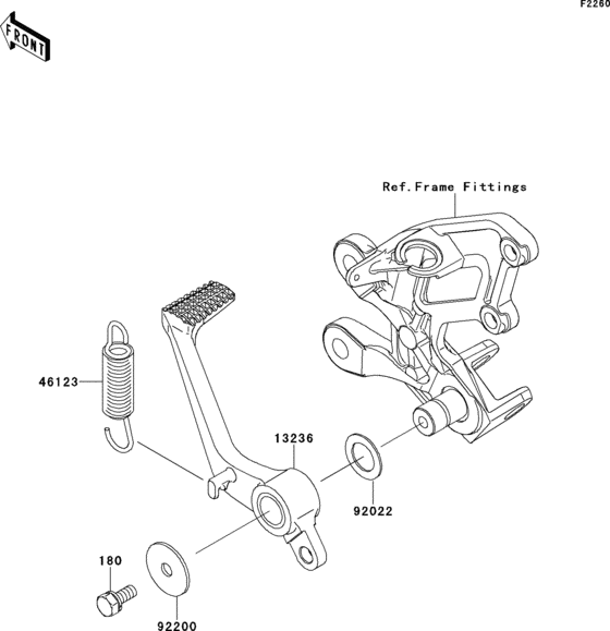 ZX1400 Педаль тормоза