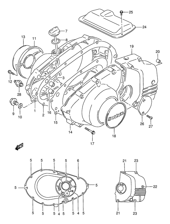 Crankcase cover ass`y  (v