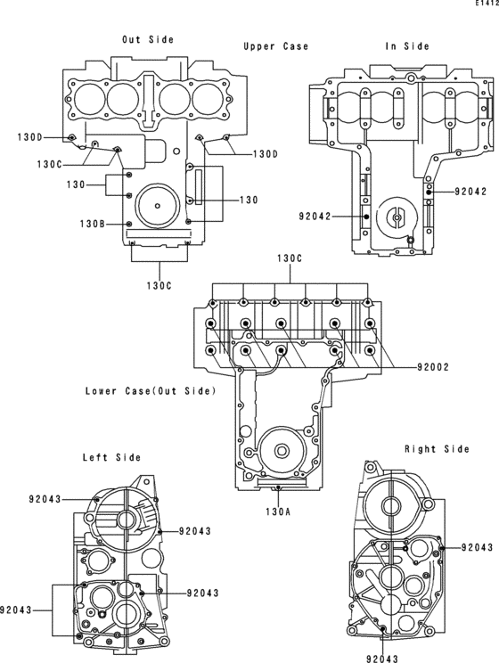 ZR750 Болты крепления картера