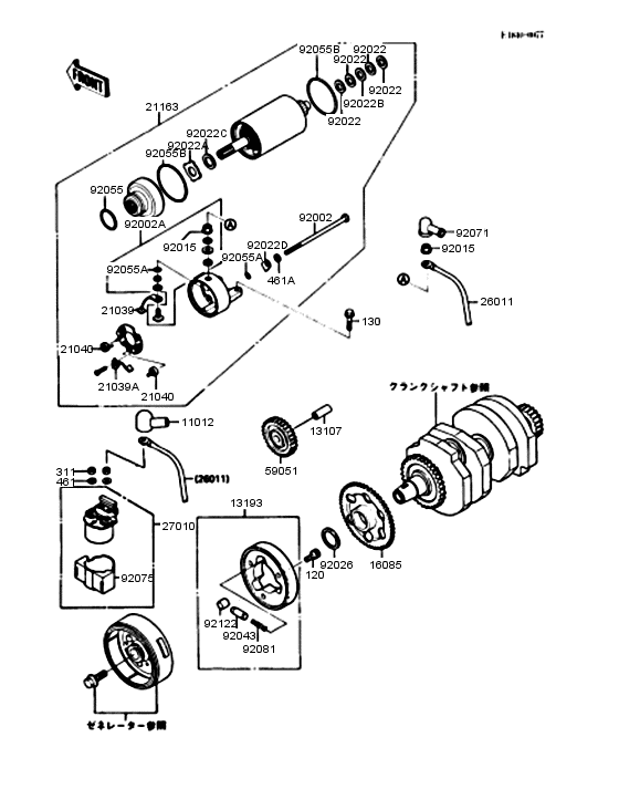 Starter motor/starter clutch