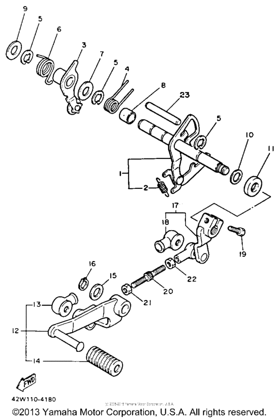 XV750EC Вал переключения
