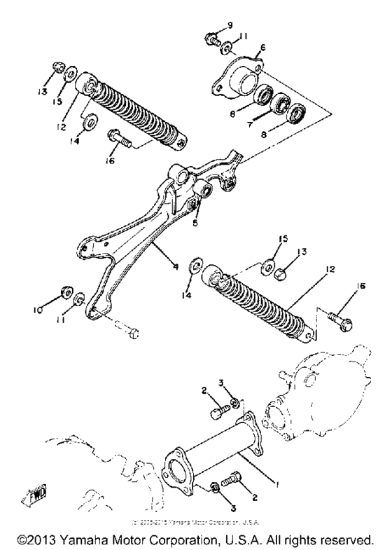 MJ50 Swing arm - rear shocks
