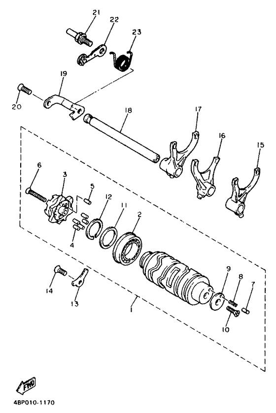 Shift cam. fork