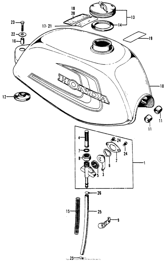 Fuel tank + fuel lever
