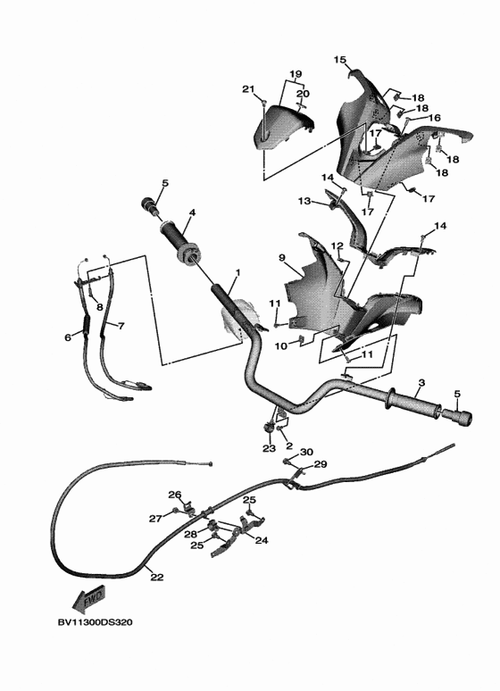 Steering handle & cable