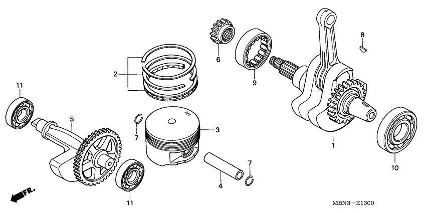 Crankshaft/piston