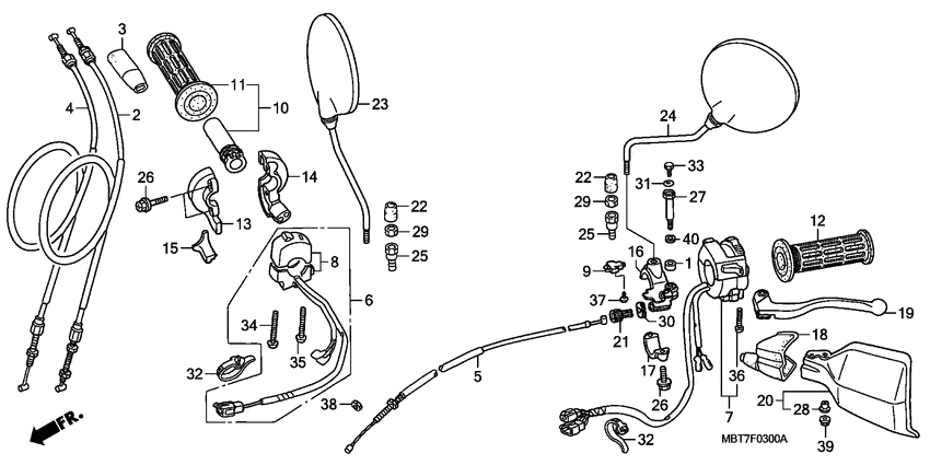 Handle lever/switch/cable