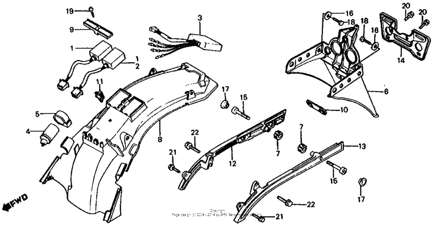 Rear fender + spark unit