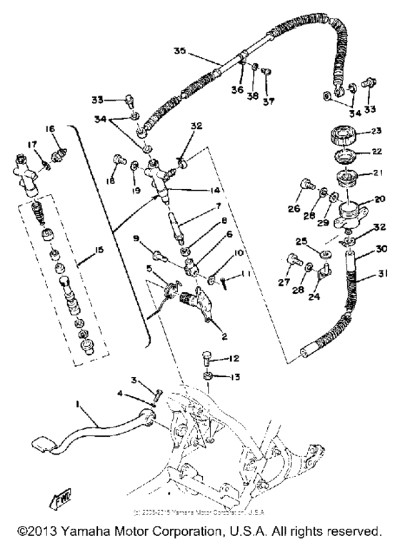Brake pedal - rear master cylinder