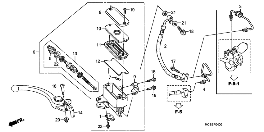 Fr. brake master cylinder