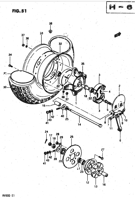 Rear wheel complete assy