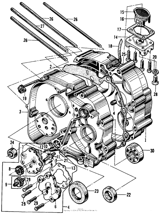 Crankcase + oil pump