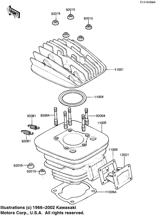 Cylinder head/cylinder/reed valve