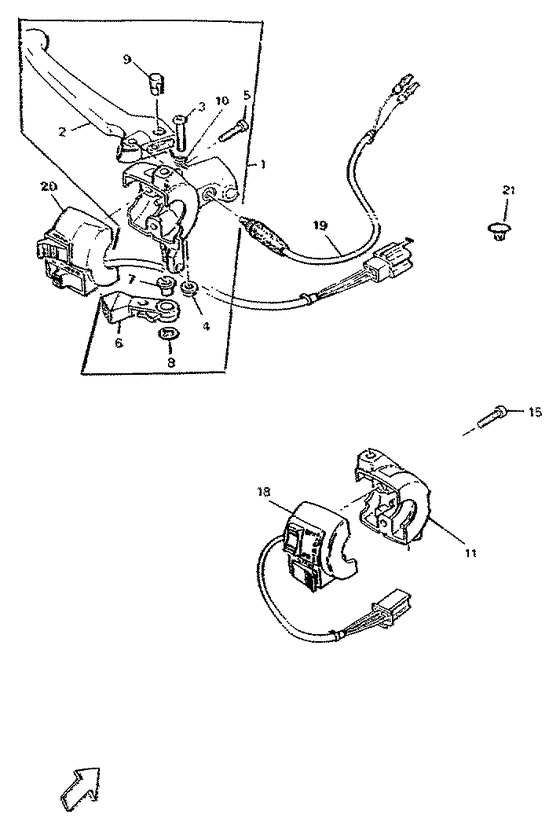 Handle switch. lever