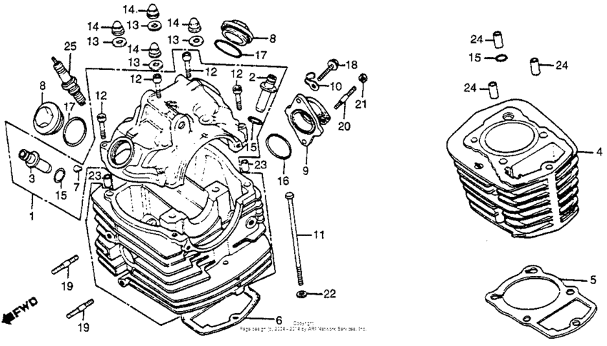 Cylinder head + cylinder