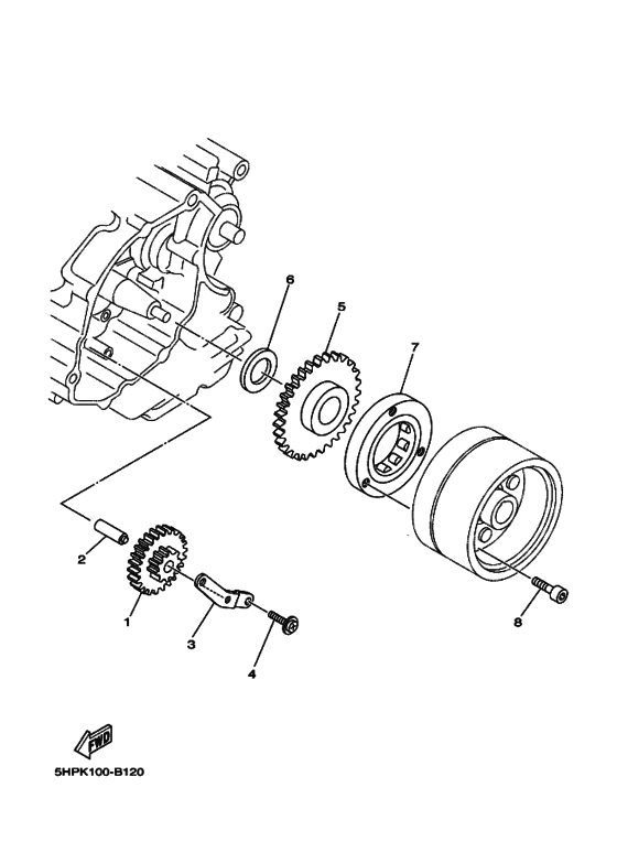 TTR125E Муфта стартера
