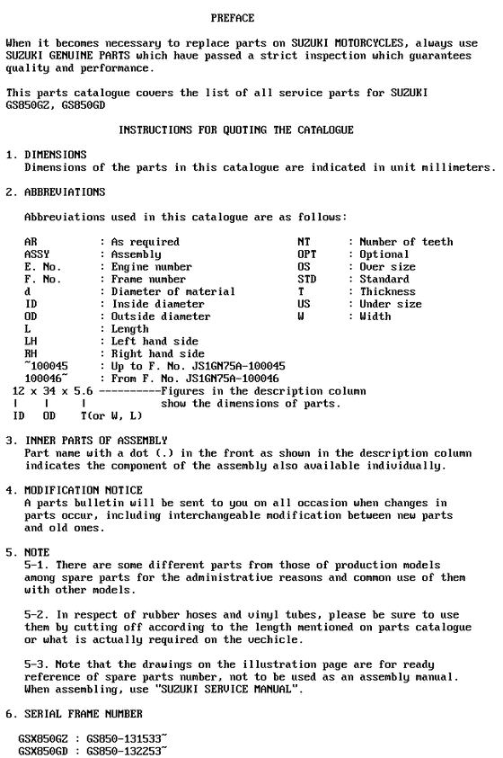 GS850 Catalog preface