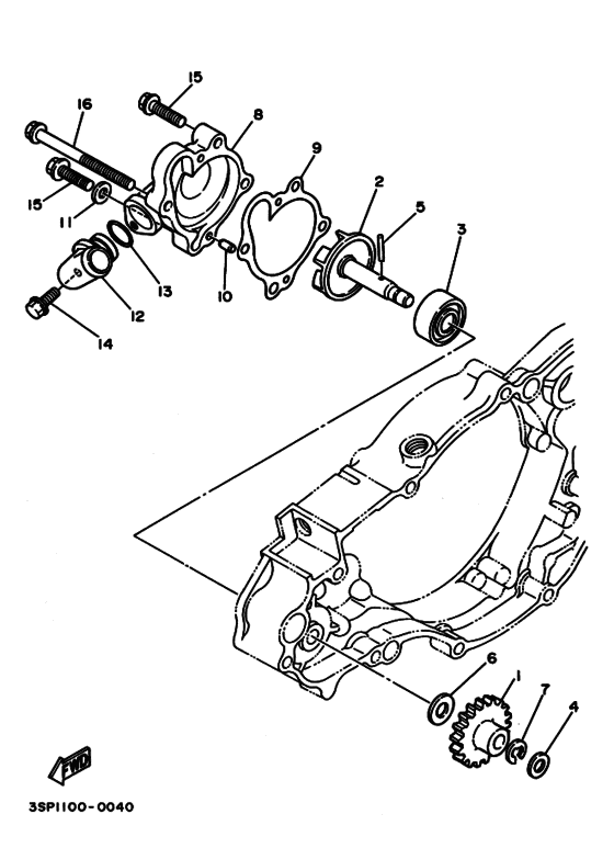 WR250Z Водяной насос