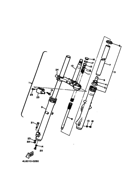 Front fork assy(ur silv