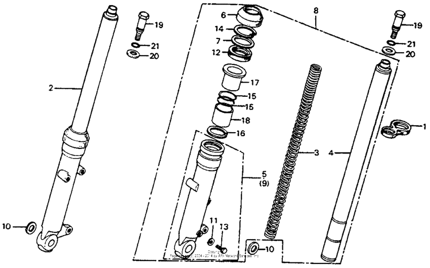 Front fork 76,78