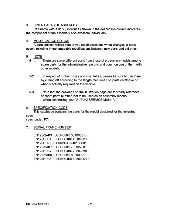 EN125 Catalog preface