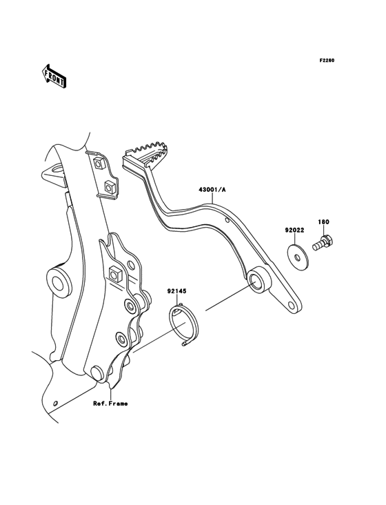 KL650 Педаль тормоза