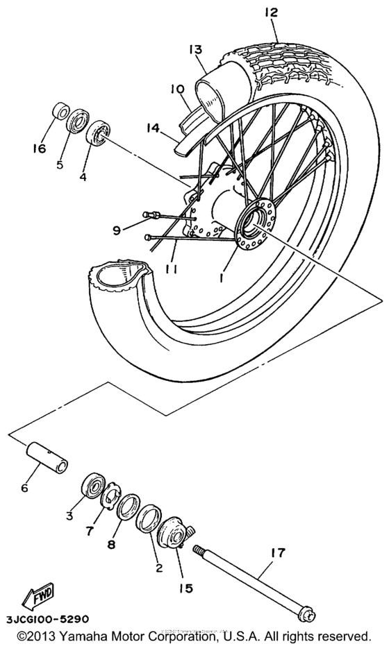 XV535M Переднее колесо