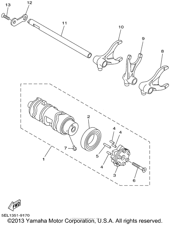XVS1100NC Копирный вал