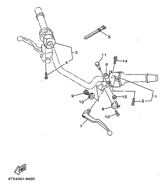 TDM850 Handle switch. lever