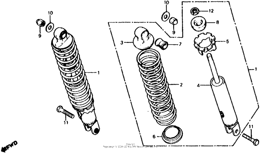 Cb650 rear shock absorber 80-82