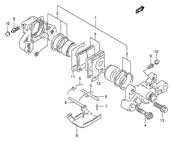 GSF250 Задний суппорт