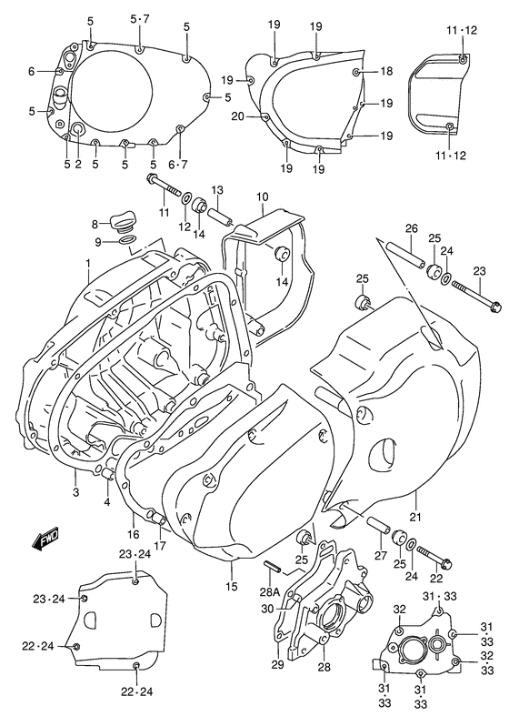 Crankcase cover ass`y  (v