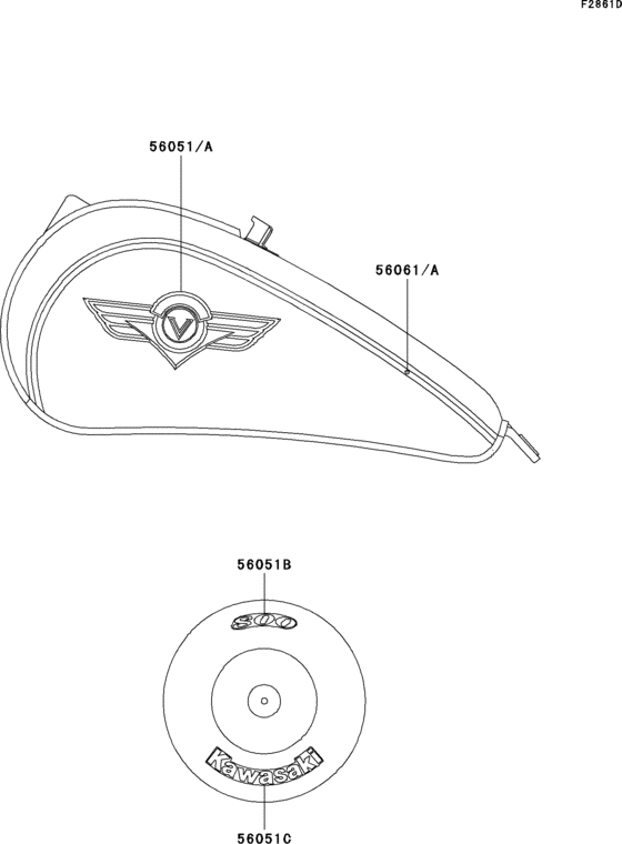 VN800 Decals(blue / silver)(vn800-b2 / b2a)