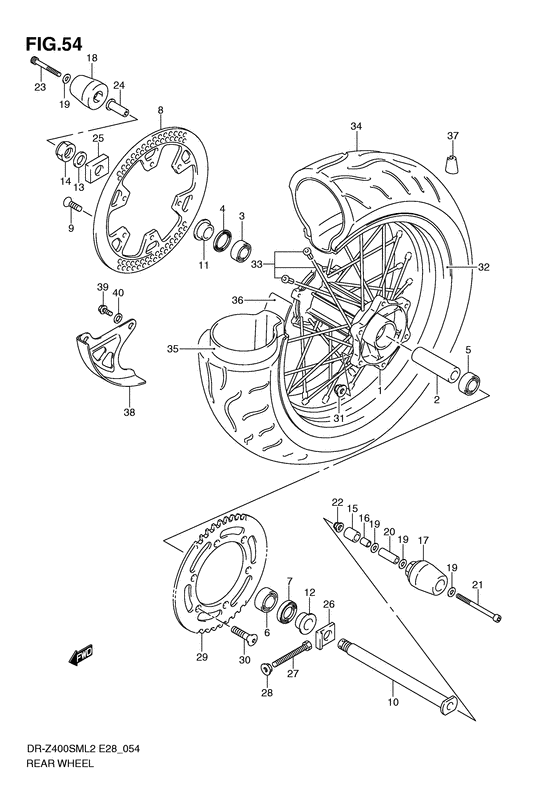 Rear wheel complete assy