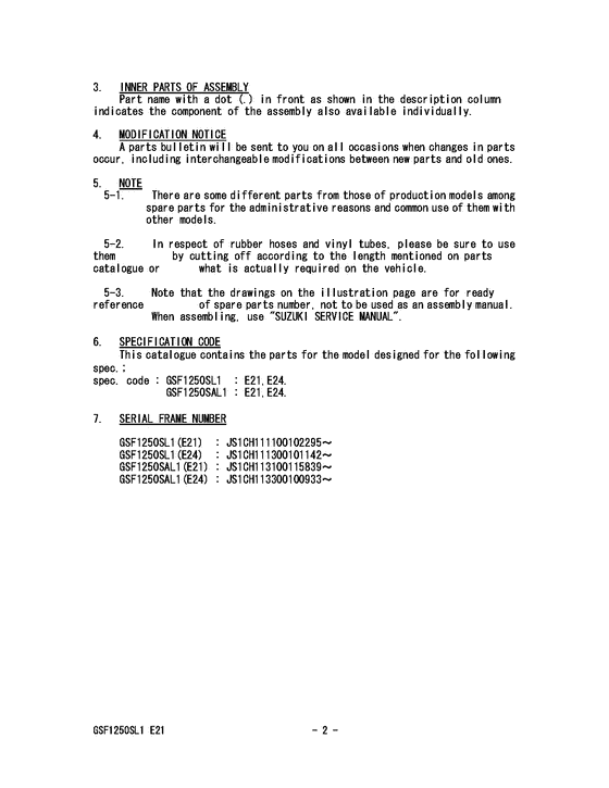 GSF1250S (ABS) Catalog preface