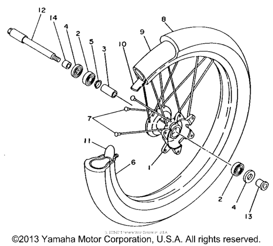 YZ250E1 Переднее колесо