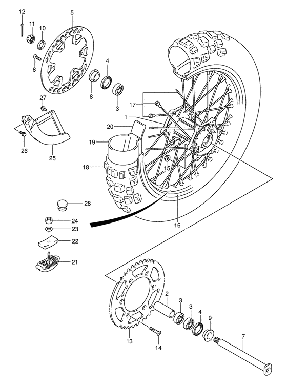 Rear wheel complete assy
