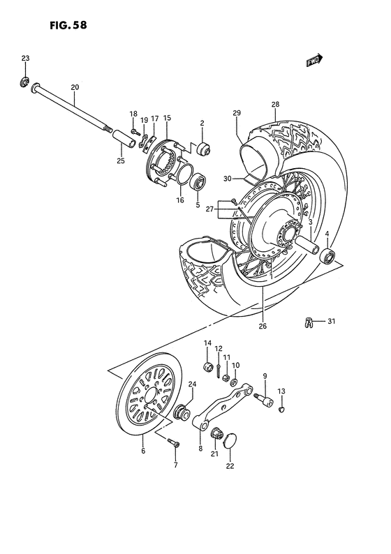 Rear wheel complete assy