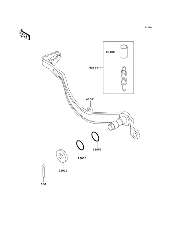 KLX300R Педаль тормоза