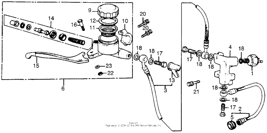Master cylinder + brake hose