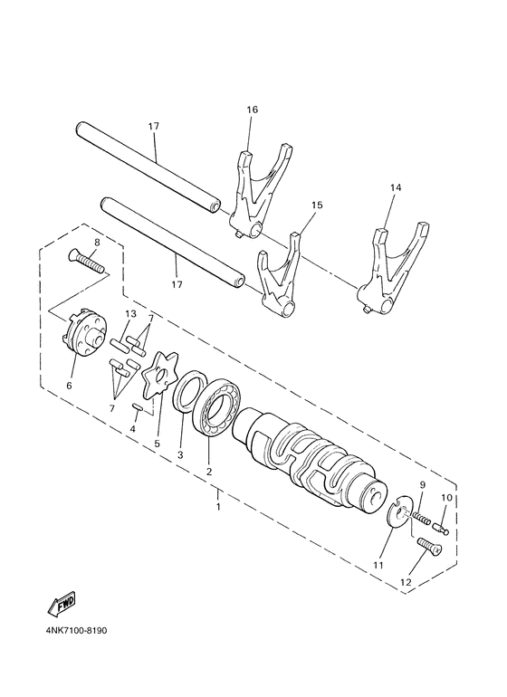 XVZ1300A Shift cam. fork