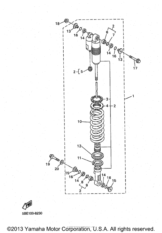 YZ400FK Задняя подвеска