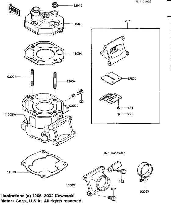 Cylinder head/cylinder/reed valve
