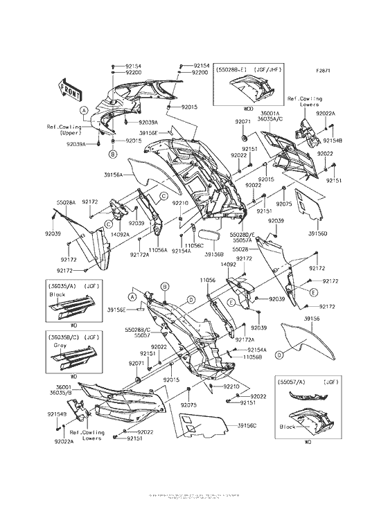 ZX1400 Cowling (Center)
